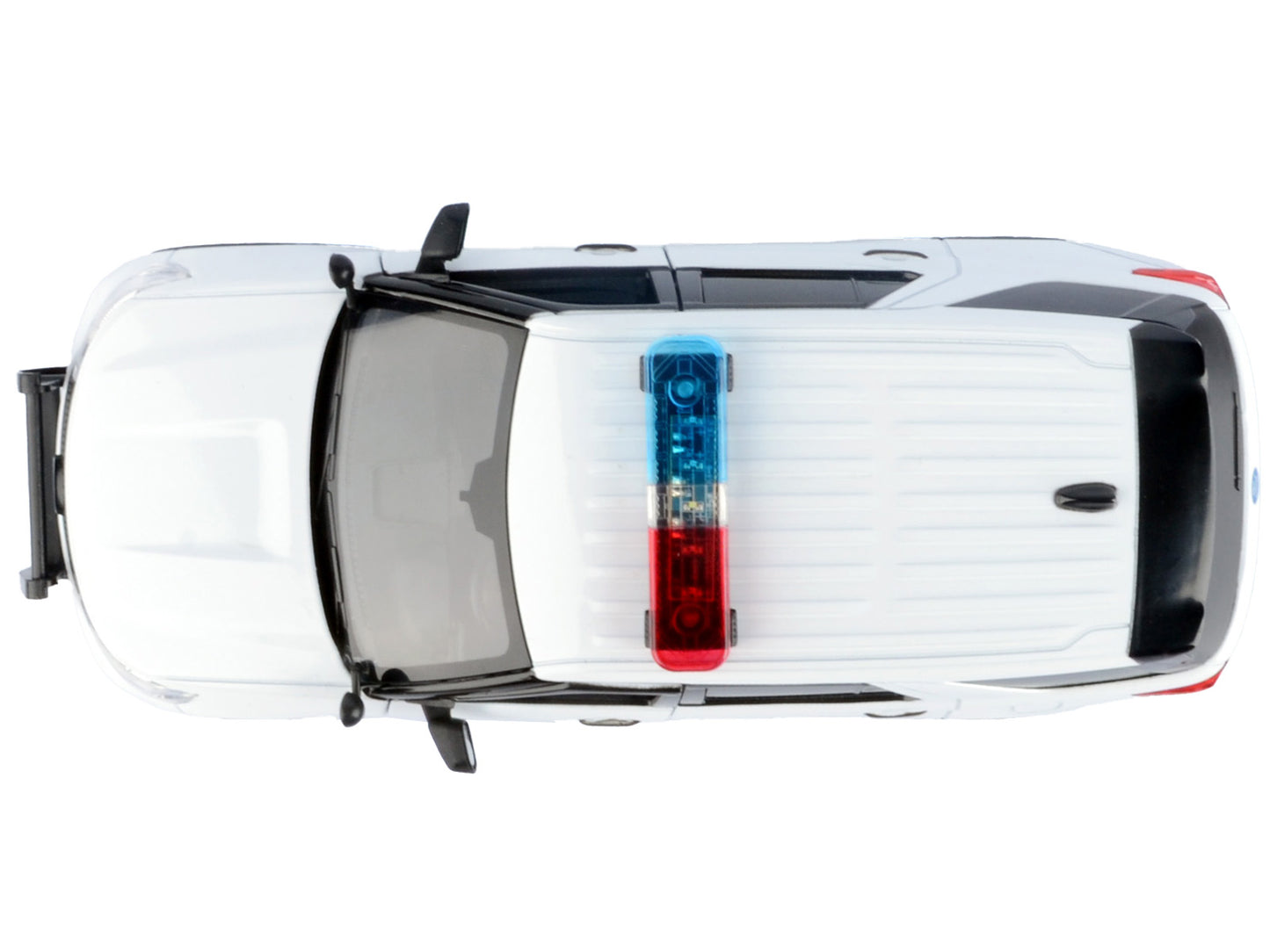2022 Ford Police Interceptor Utility Plain White "Builder's Kit" with Flashing Light Bar and Front and Rear Lights and Sounds 1/24 T&y Diecast Model Car by Motormax
