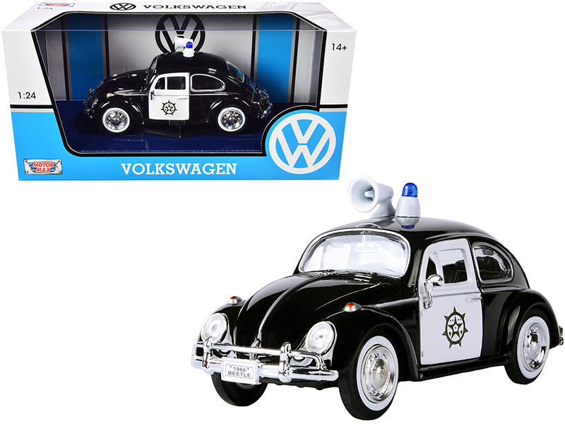 1966 Volkswagen Beetle Police Car Black and White 1/24 Diecast Model by Motormax <h2>1966 Motormax</h2> <p>High-quality perfect for collectors enthusiasts. Features detailed interior exterior craftsma