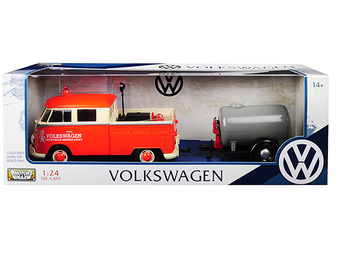 Volkswagen Type 2 (T1) Pickup Truck Orange Cream 1/24 Diecast Model - Motormax