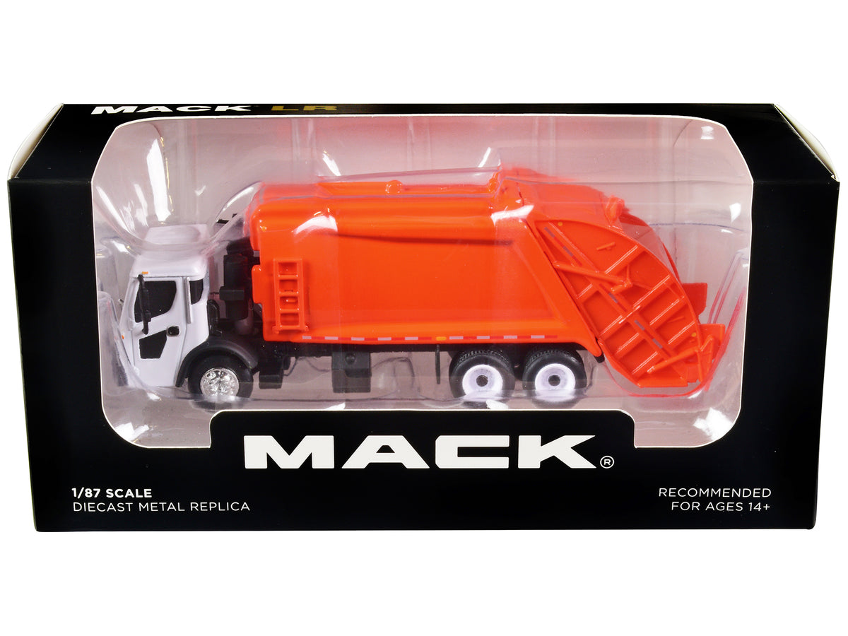Mack LR with McNeilus Rear Load Refuse Body Orange & White 1/87 (HO) Diecast