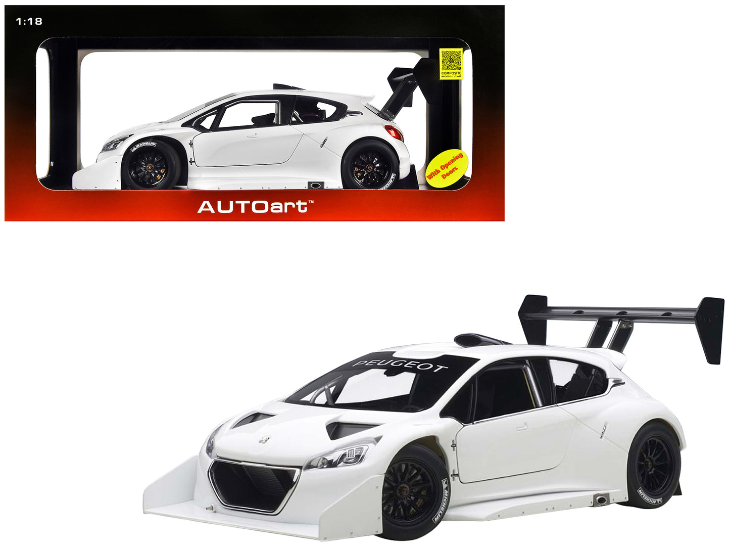 2013 Peugeot 208 T16 Pikes Peak Race Car Plain White Version 1/18 Model by Autoart <h2> Autoart</h2> <p>High-quality diecast perfect for collectors and enthusiasts. Features detailed interior exterior