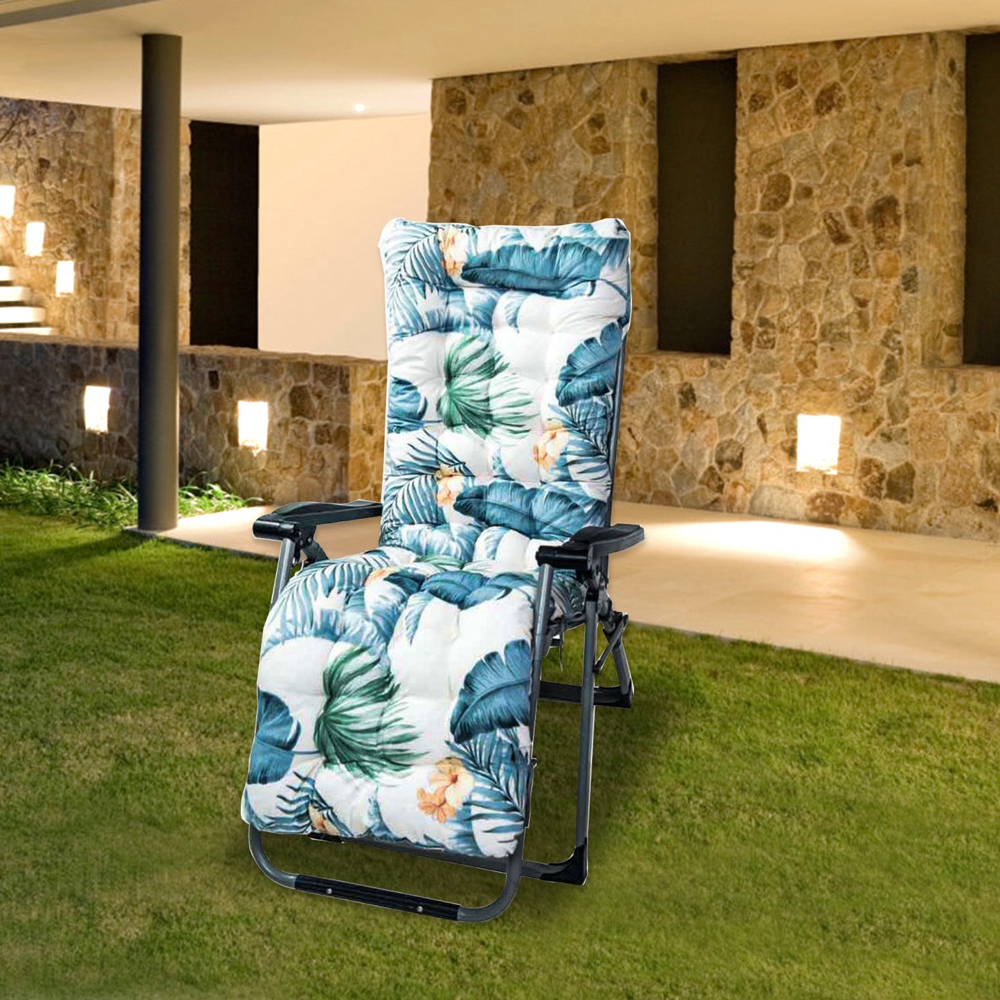 67X22In Chaise Lounger Cushion Recliner Rocking Chair Sofa Mat Deck D