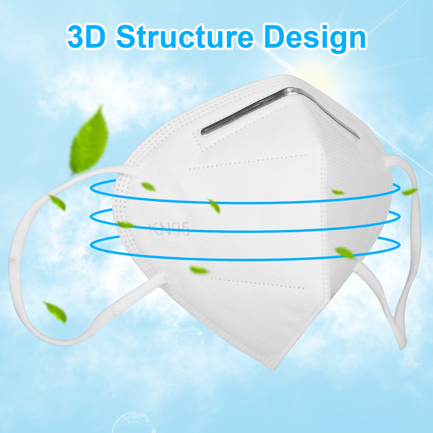 10 Pcs Disposable Kn95 Mask Ffp2 Soft Breathable Protective 95% Filtration Safe