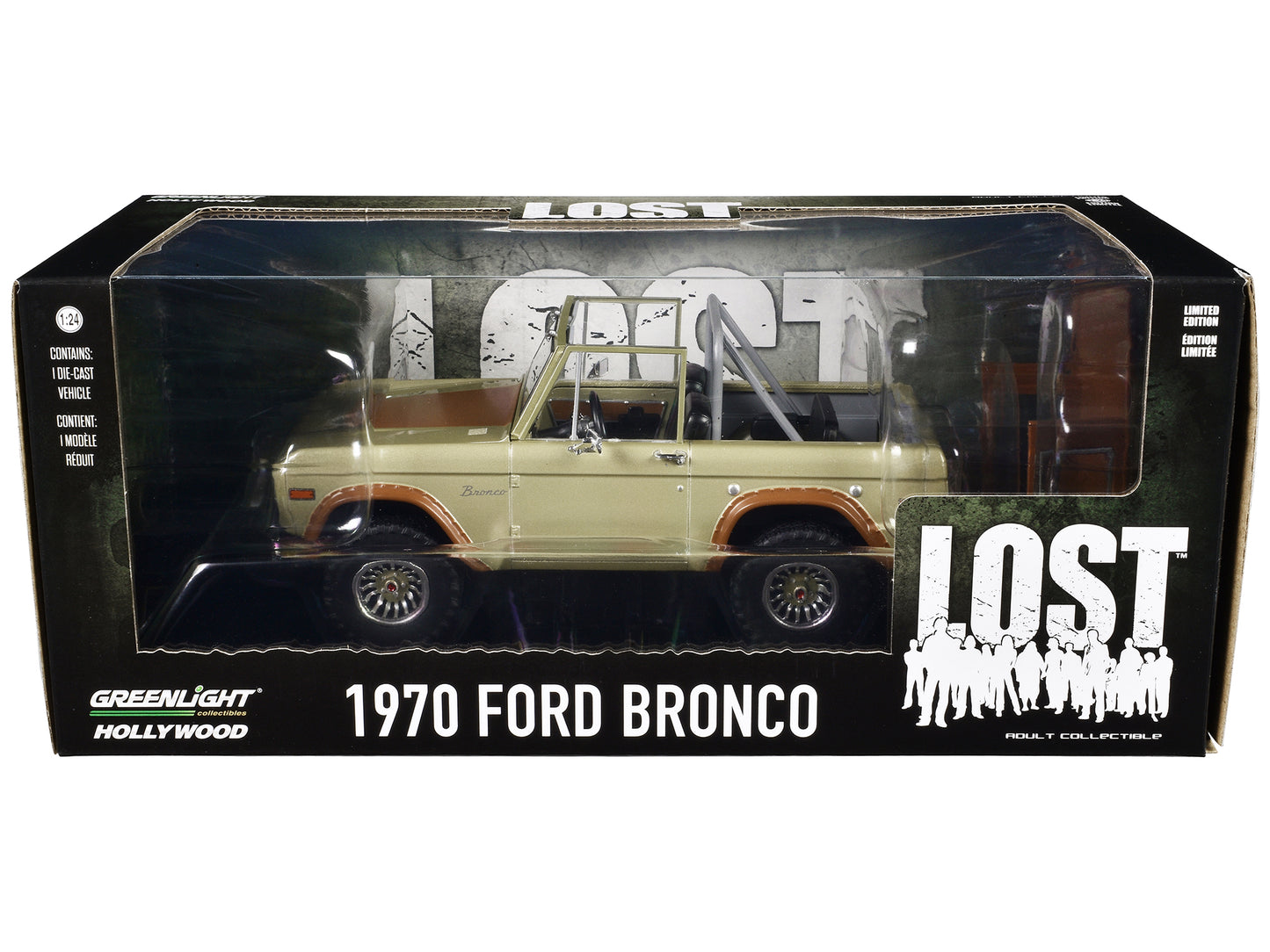 GreenLight 1970 Ford Bronco Gold Metallic with Brown Hood and Top "Lost" (2004-2010) TV Series "Hollywood" 20 1/24 Diecast Model Car by <h2>1970 Greenlight</h2> <p>High-quality perfect for collectors