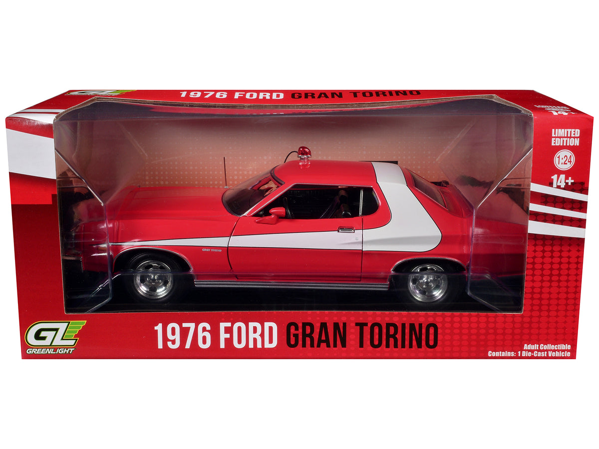 1976 Ford Gran Torino Red with White Graphics "Hollywood Greatest Hits" Series 1/24 Diecast Model Car by Greenlight