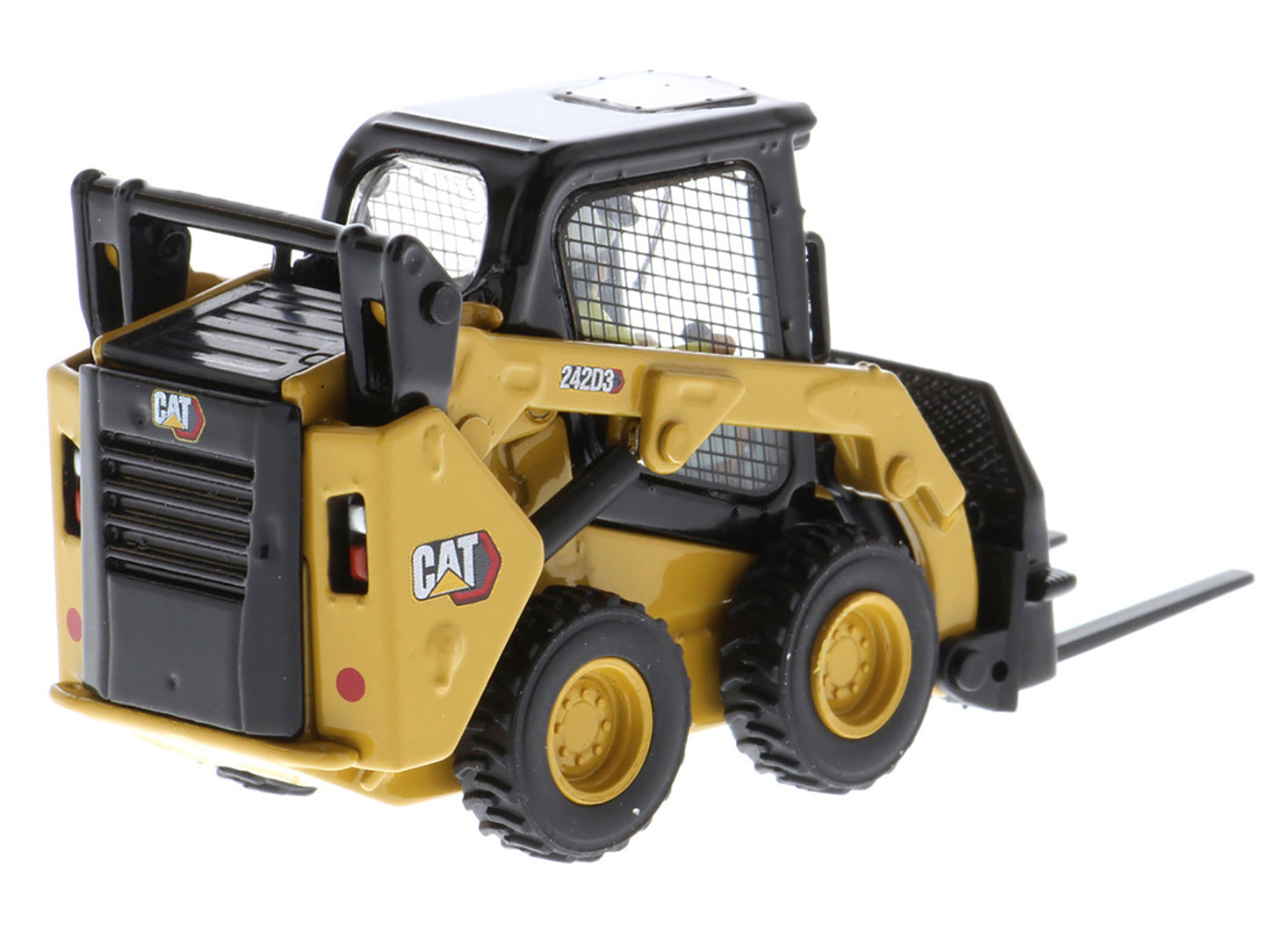 CAT Caterpillar 242D3 Wheeled Skid Steer Loader with Work Tools and Operator Yellow "High Line Series" 1/50 Diecast Model by Masters <h2>CAT Masters</h2> <p>High-quality car perfect for collectors ent