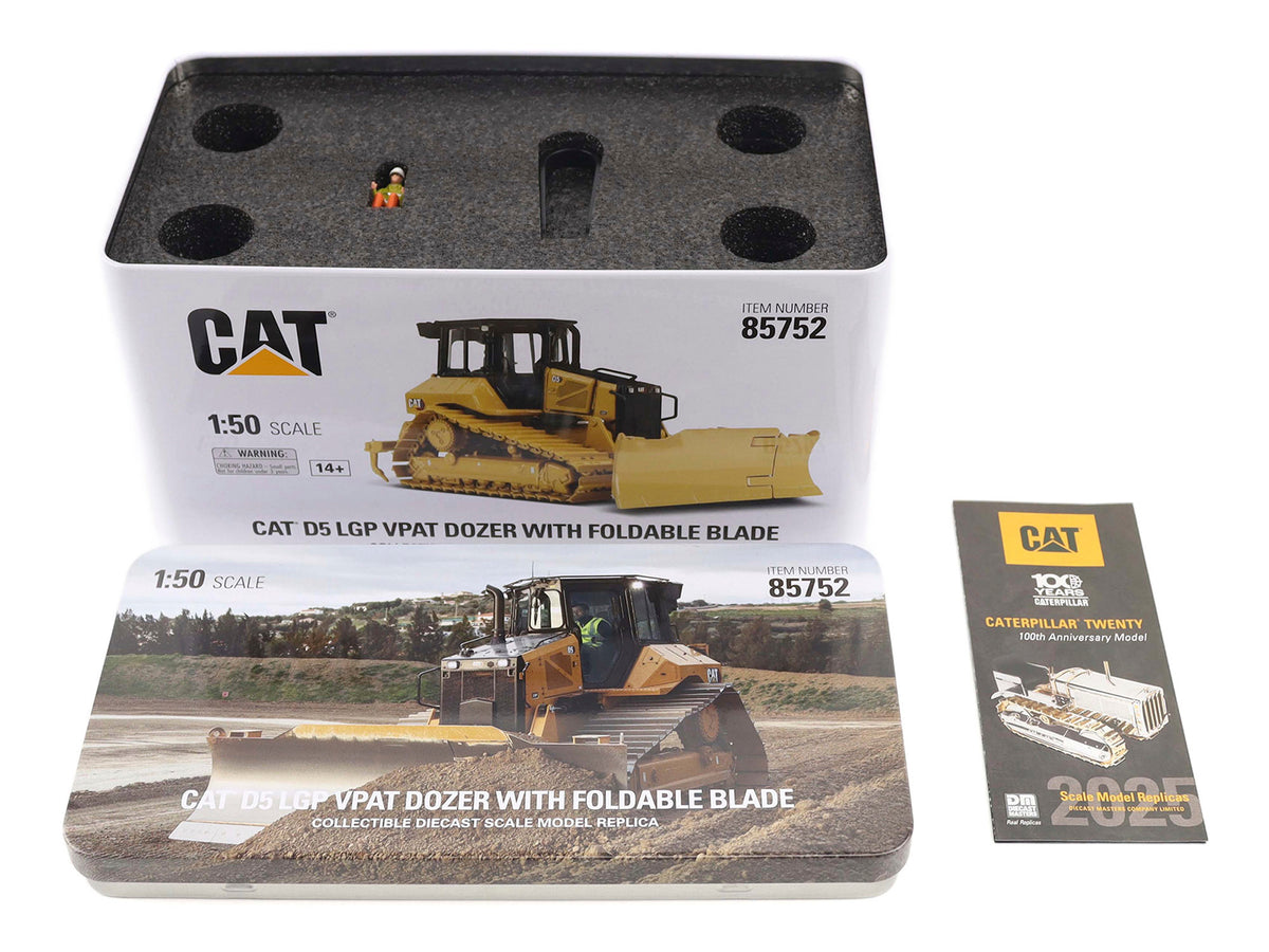 CAT Caterpillar D5 LGP Track-Type Dozer Yellow "High Line" 1/50 Diecast Model