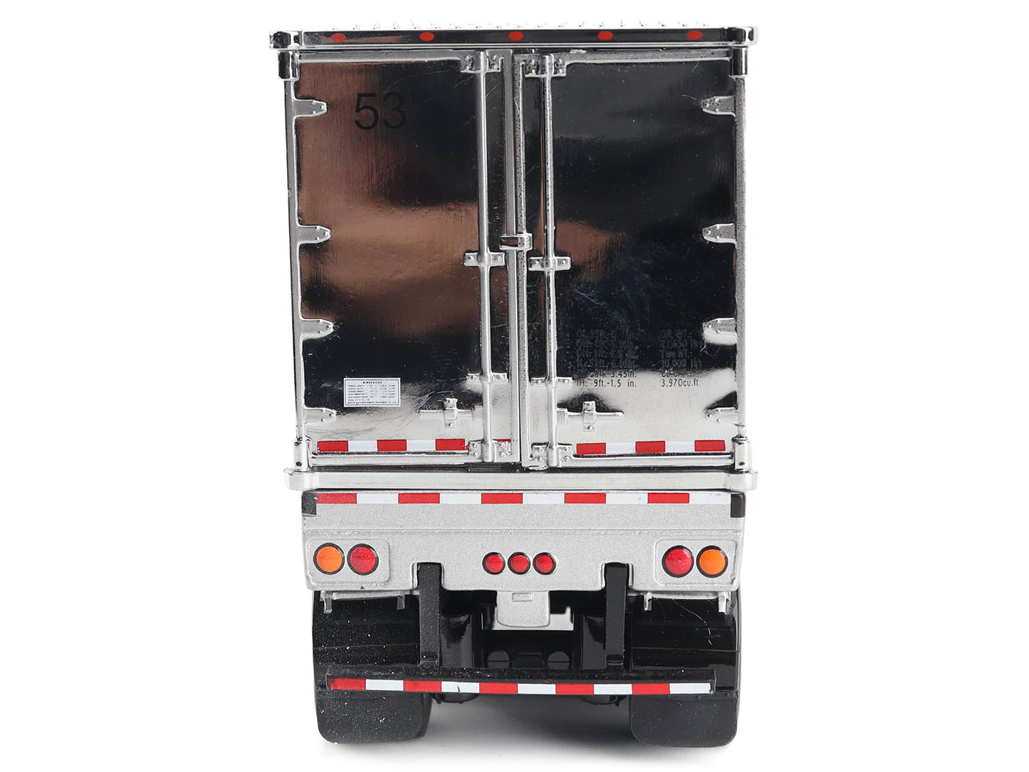 International Lonestar Truck with Sleeper Silver Metallic with "CAT Caterpillar" Mural Trailer "Transport Series" 1/50 Diecast Model by Diecast Masters