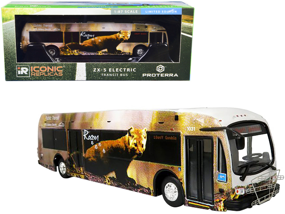 Proterra ZX5 Electric Transit Bus "Roam Transit" "1 Banff Gondola" 1/87 Diecast