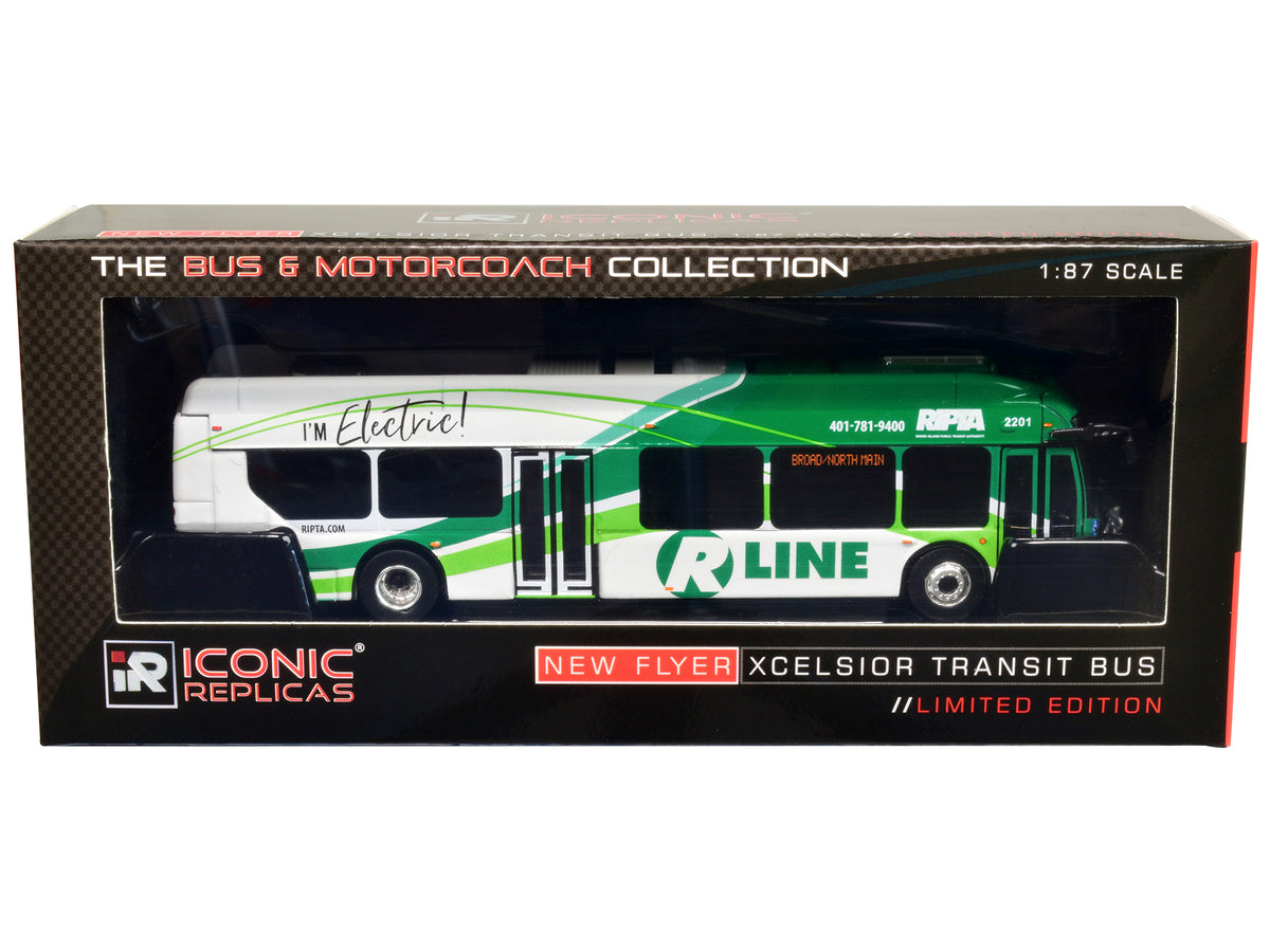 New Flyer Xcelsior Charge NG Electric Transit Bus RIPTA 1/87 Diecast