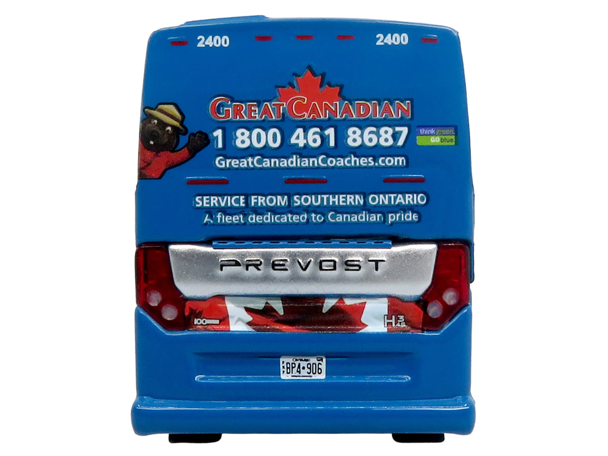 Prevost H3-45 Coach Bus Blue with Graphics Limited Edition 1/87 Diecast