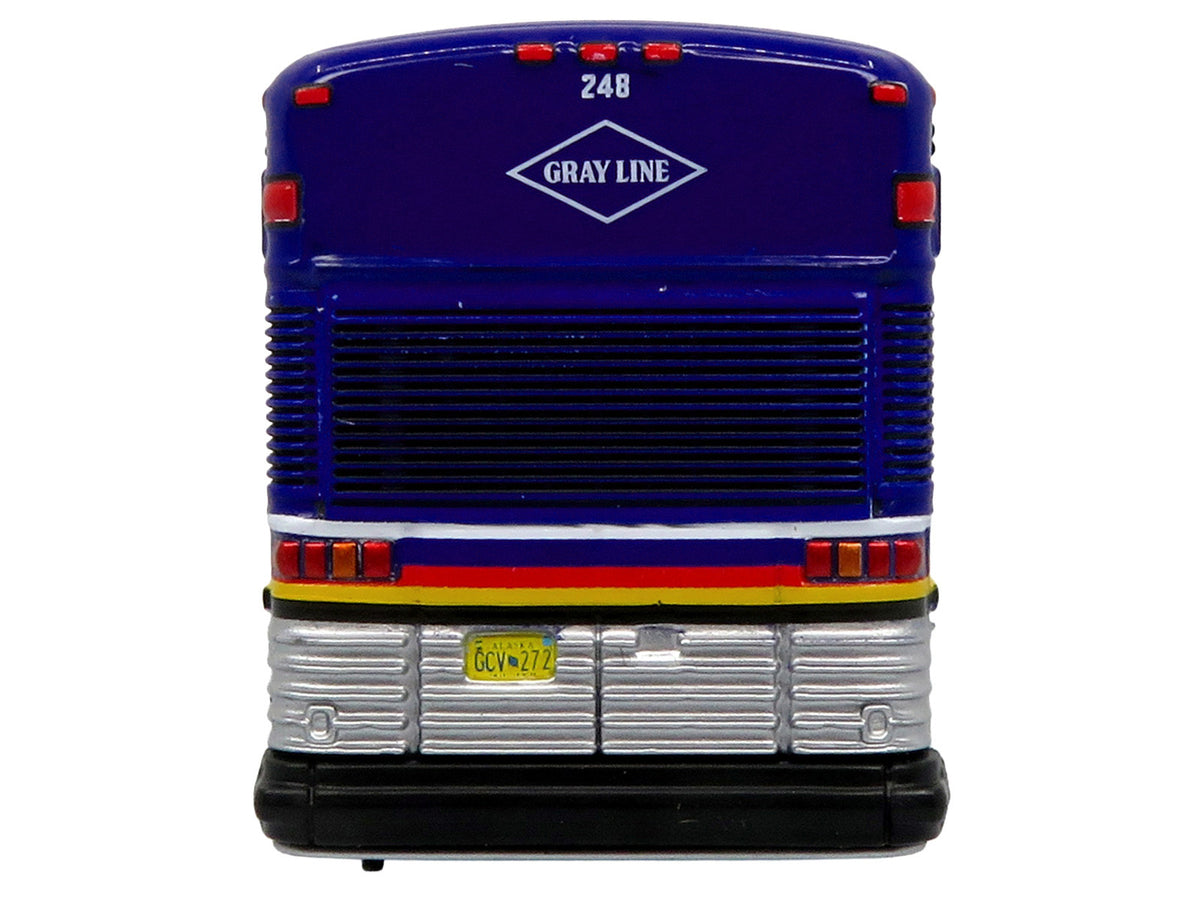 2001 MCI D4000 Coach Bus Dark Blue with Stripes Limited Ed. 504 pcs 1/87 Diecast