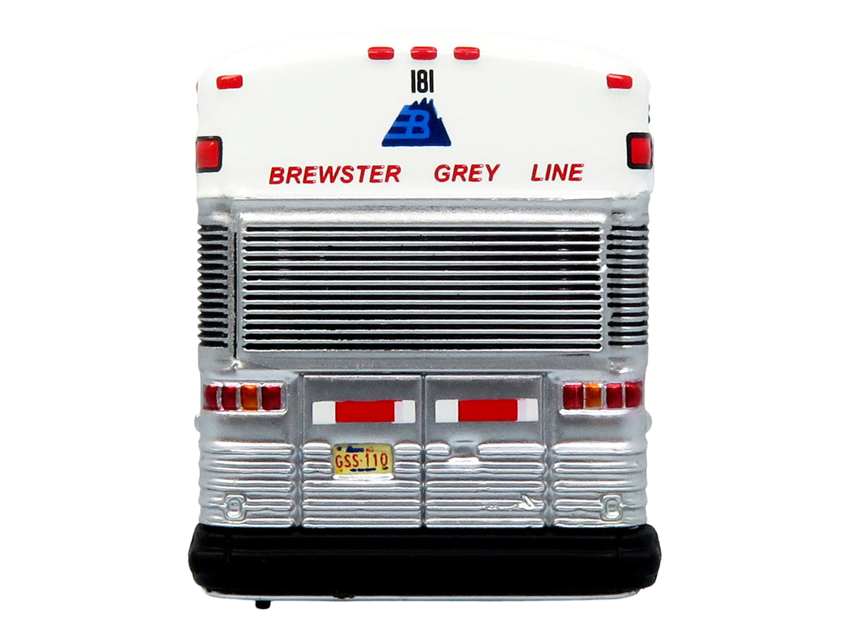 2001 MCI D4000 Coach Bus Brewster Gray Line White Blue Stripes 1/87 Diecast