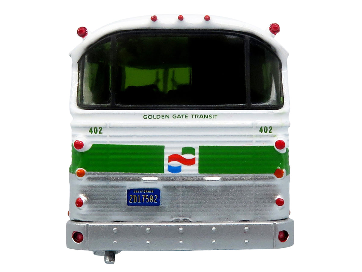1964 MCI MC-5A Coach Bus White with Green Stripes 1/87 Diecast