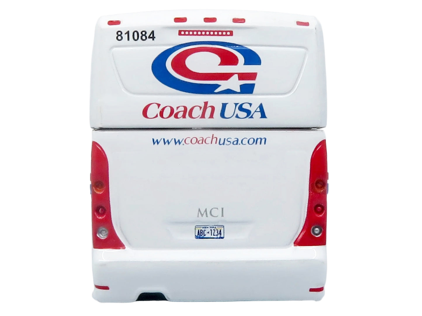 MCI D4520 Commuter Coach Bus "Coach USA" White with Blue and Red Stripes "The Bus & Motorcoach Collection" Limited Edition to 504 pieces Worldwide 1/87 (HO) Scale T&y Diecast Model by Iconic Replicas