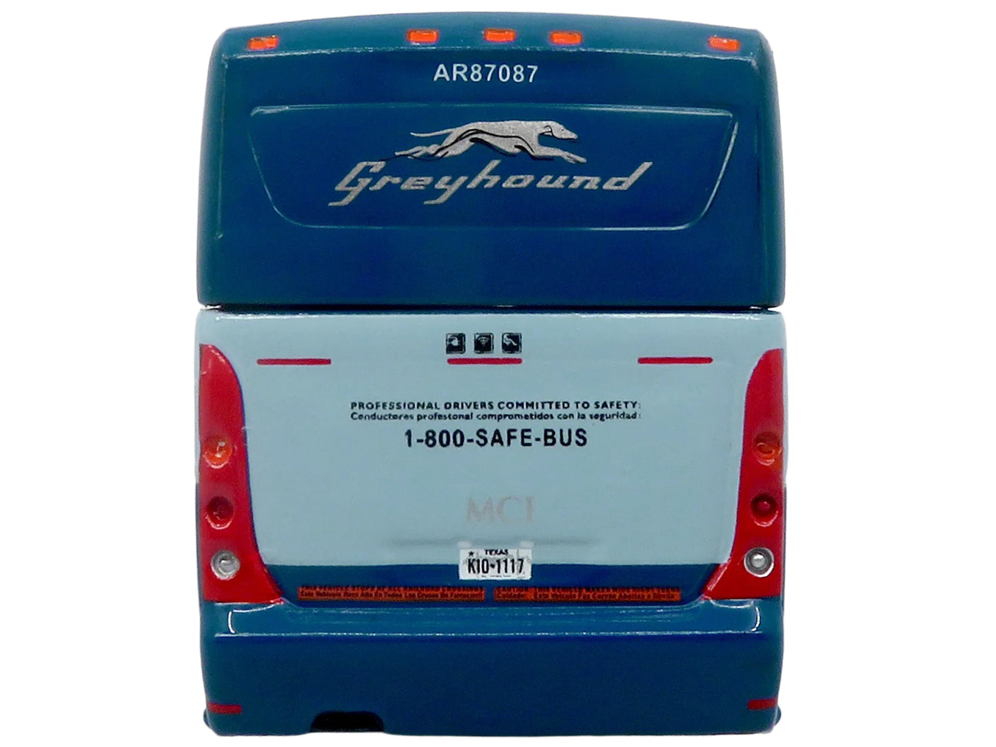 MCI D4520 Commuter Coach Bus "Greyhound Lines" Blue with Light Blue Stripes "The Bus & Motorcoach Collection" Limited Edition to 504 pieces Worldwide 1/87 (HO) Scale T&y Diecast Model by Iconic Replicas