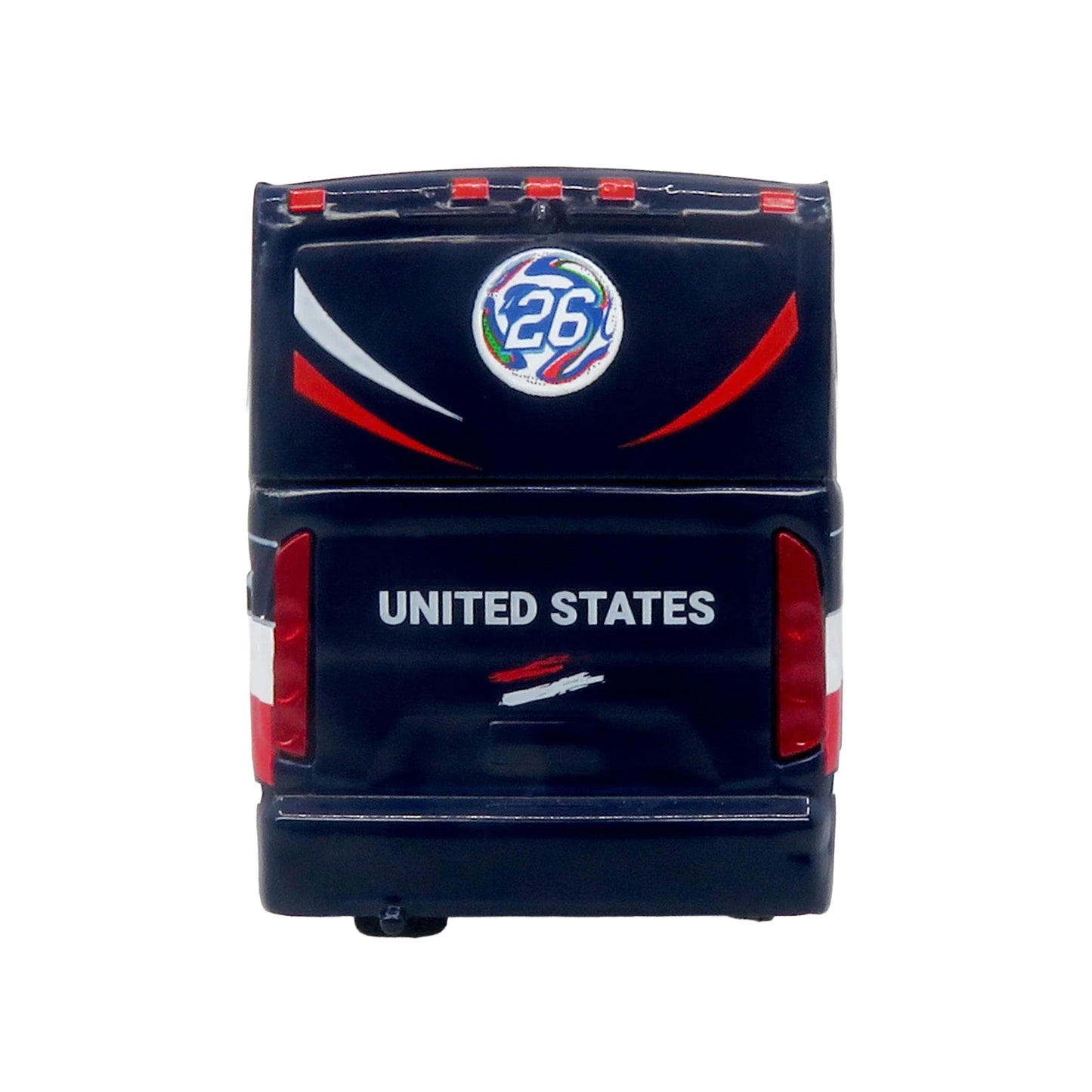 MCI J4500 Coach Bus "United States National Soccer Team" Dark Blue with Graphics "International Federation of the Global Game" Series Limited Edition to 504 pieces Worldwide 1/87 (HO) Diecast Model by Iconic Replicas