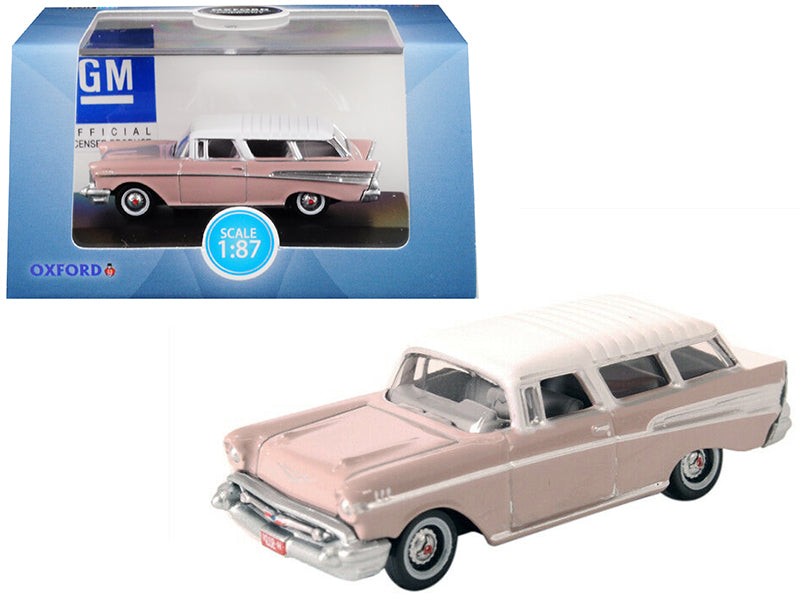 1957 Chevrolet Nomad Dusk Pearl Pink 1/87 Diecast Model Car - Oxford Diecast