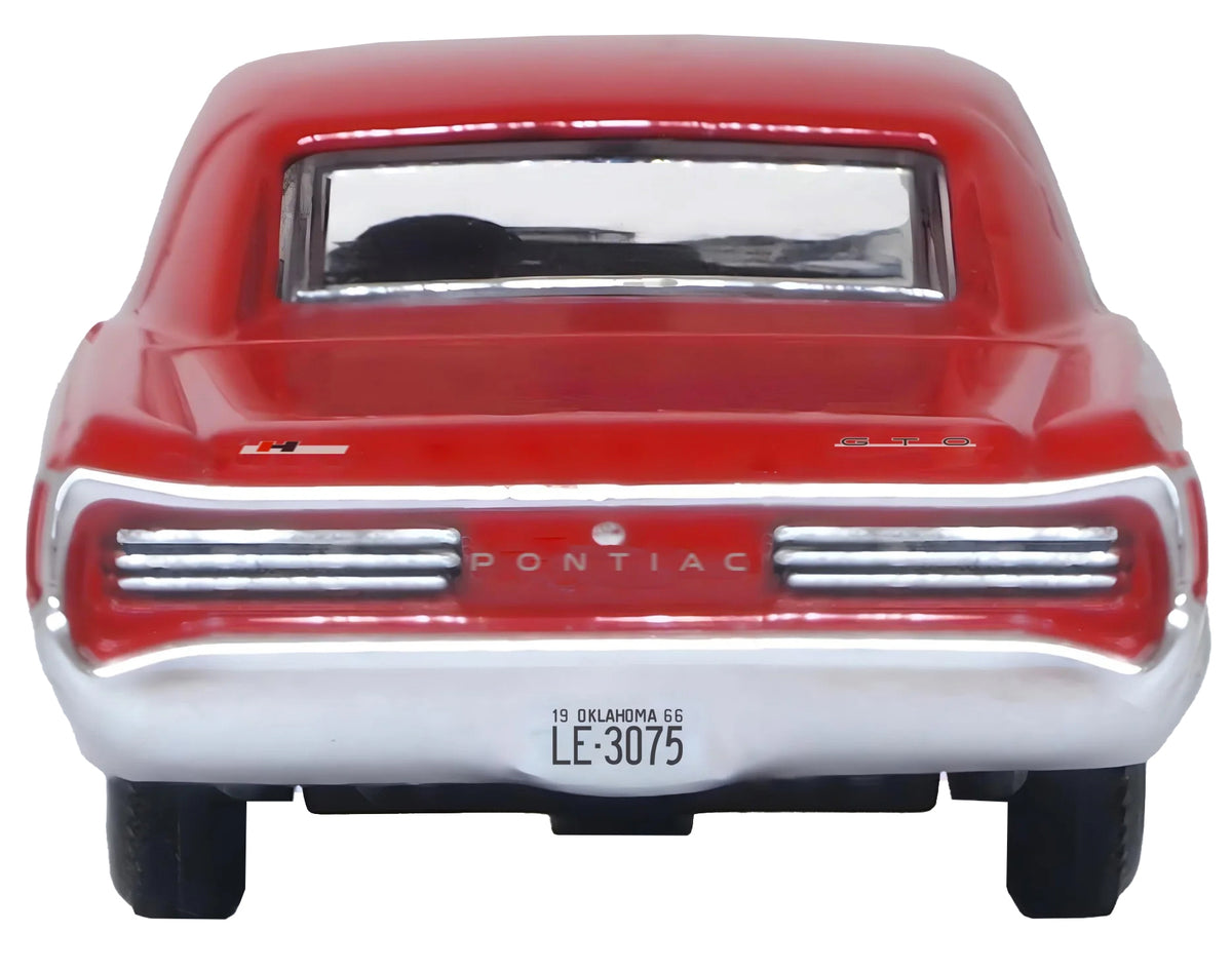 1966 Pontiac GTO Montero Red 1/87 (HO) Scale Diecast Model Car - Oxford Diecast