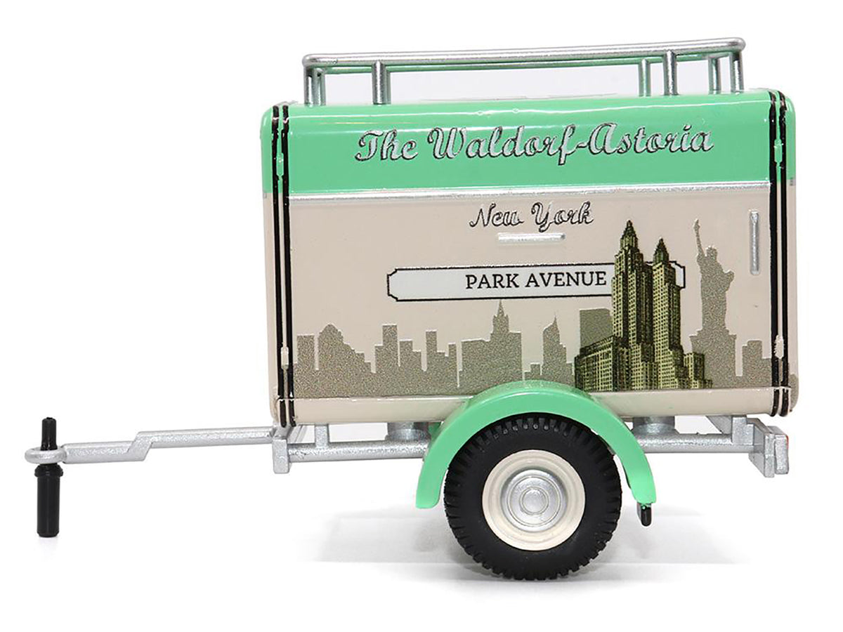 Travel Trailer Beige with Light Green Top 1/24 Diecast by Motor City Classics