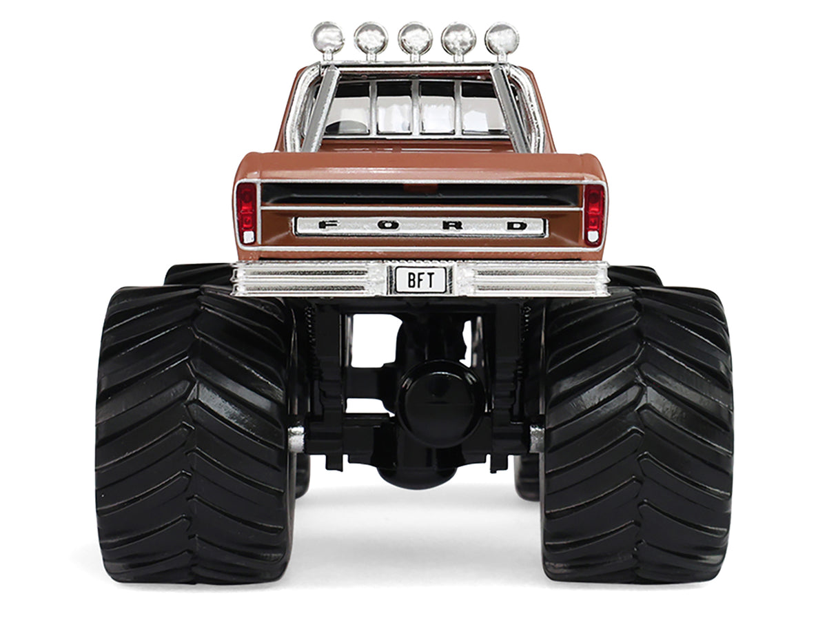 1978 Ford F-350 Monster Truck with 66-Inch Tires "BFT" Brown Two-Tone "Kings of Crunch" Series 1/43 Diecast Model Car by Greenlight