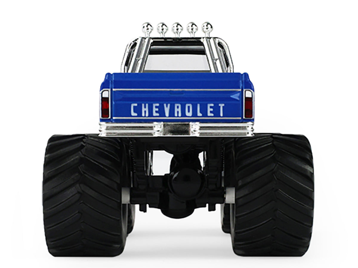 1972 Chevrolet K-10 Monster Truck "Chevron 150th Anniversary" White and Blue Metallic "Kings of Crunch" Series 1/43 Diecast Model Car by Greenlight