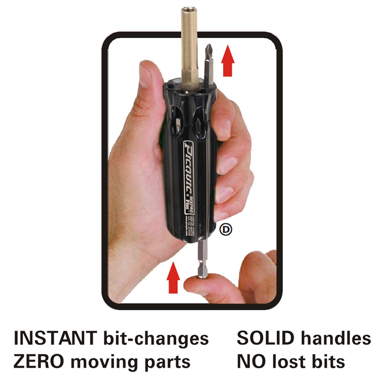 Picquic SIXPAC Plus™ 7-in-1 Quick Bit Change Screwdriver (Blister package)