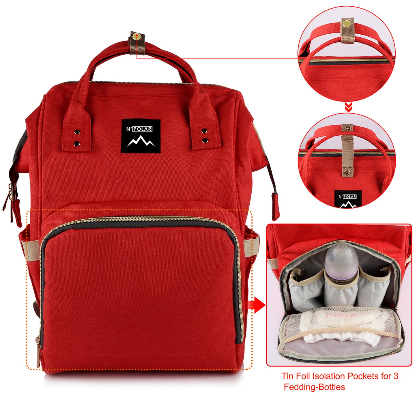 Mummy Diaper Bag Backpack Water-Resistant Large Capacity Travel Nappy Baby Nurs