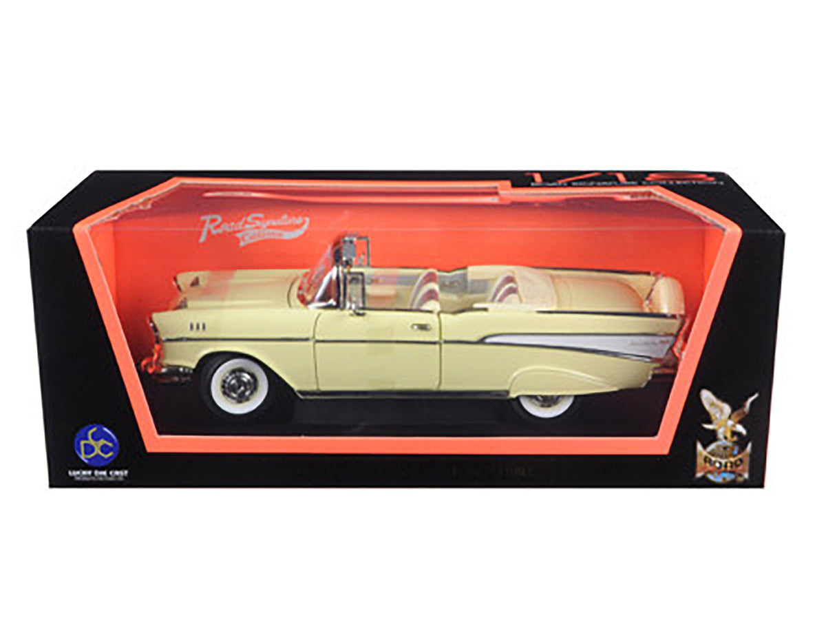 1957 Chevrolet Bel Air Convertible Cream 1/18 Diecast by Road Signature