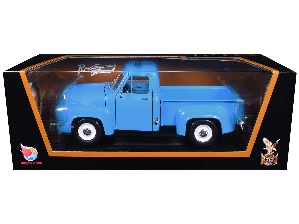 1953 Ford F-100 Pickup Truck Light Blue 1/18 Diecast by Road Signature