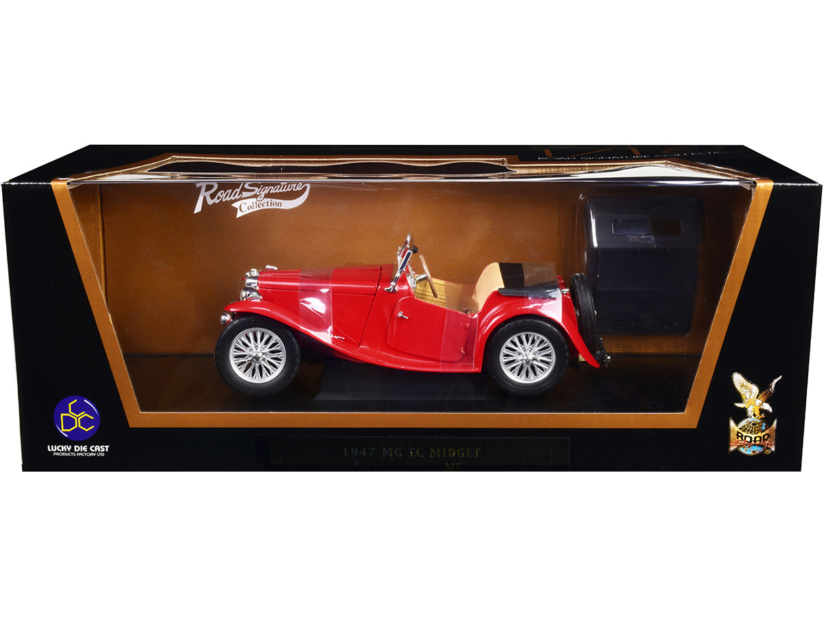1947 MG TC Midget Red 1/18 Diecast by Road Signature