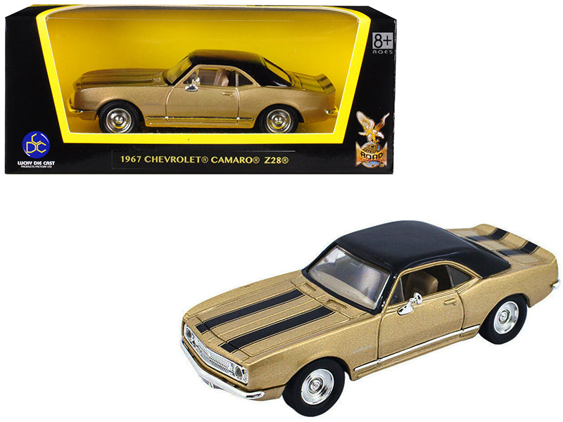 1967 Chevrolet Camaro Z-28 Gold with Black Stripes & Black Top 1/43 Diecast