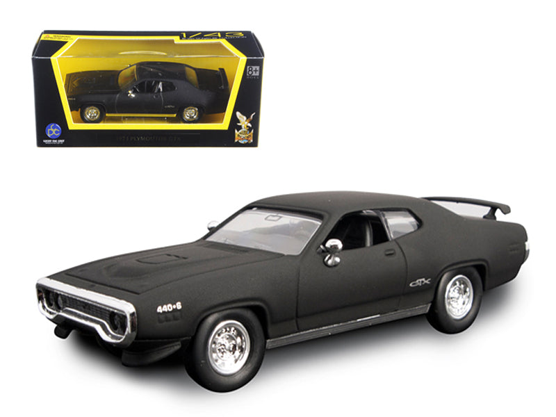 1971 Plymouth GTX Matt Black 1/43 Diecast by Road Signature
