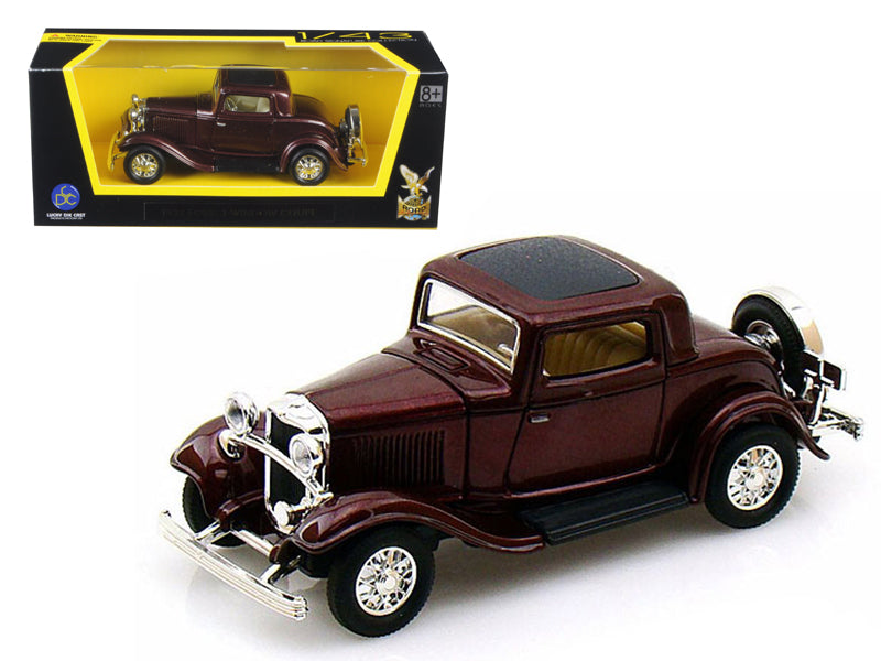 1932 Ford 3-Window Coupe Burgundy 1/43 Diecast by Road Signature