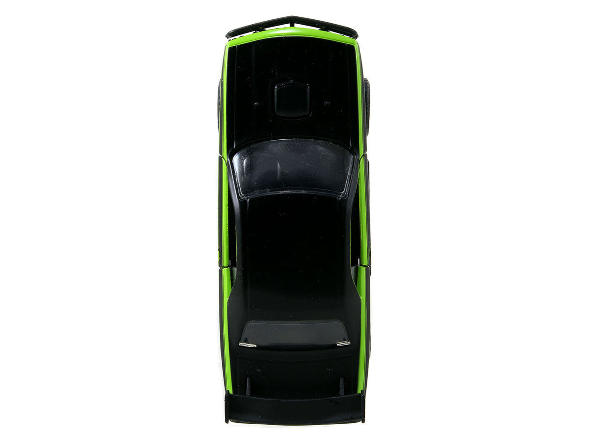 Letty's Dodge Challenger SRT8 Green with Matt Black Top and Hood and Black Stripes "Furious 7" (2015) Movie "Fast & Furious 25th Anniversary" Series 1/32 Diecast Car Model by Jada
