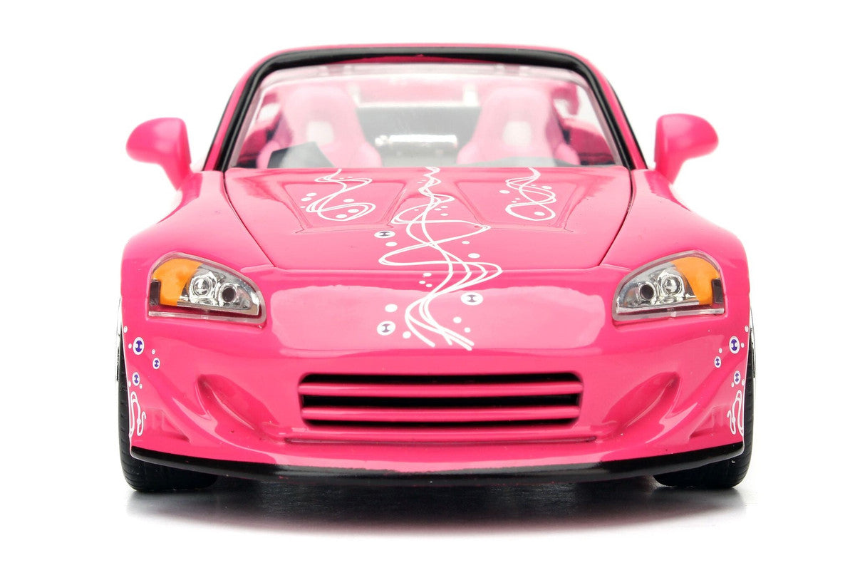 Suki's 2001 Honda S2000 Convertible Pink Graphics 1/24 Diecast Model Car - Jada