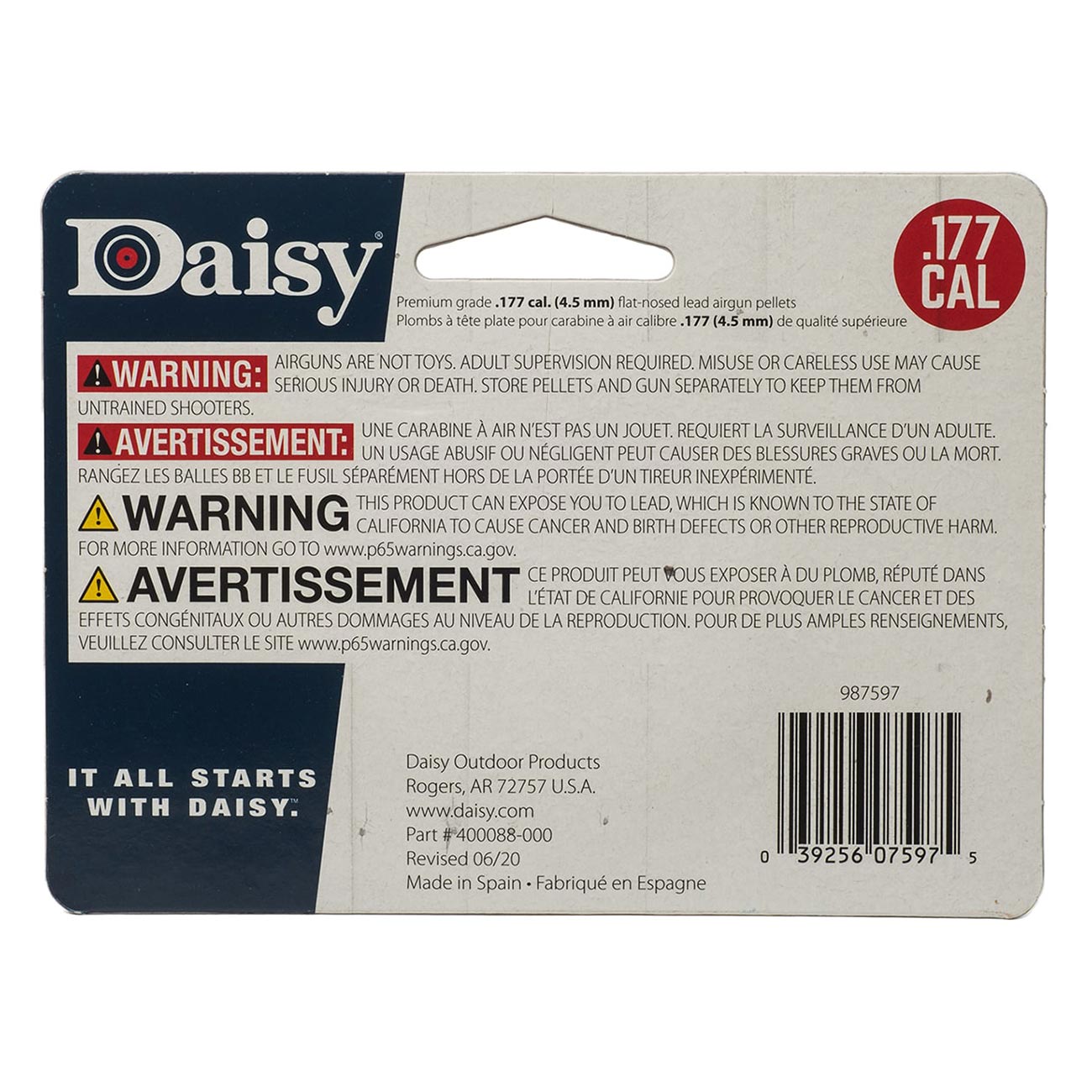 Daisy .177 Caliber PrecisionMax Flat Pellets (500 per Tin)