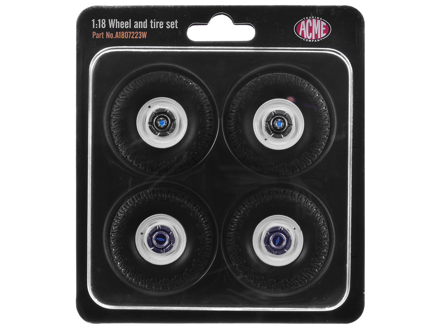 "35 Inch Offroad" Wheel and Tire Set of 4 pieces from 1967 Chevrolet K-10 Pickup Truck for 1/18 Scale Models by ACME