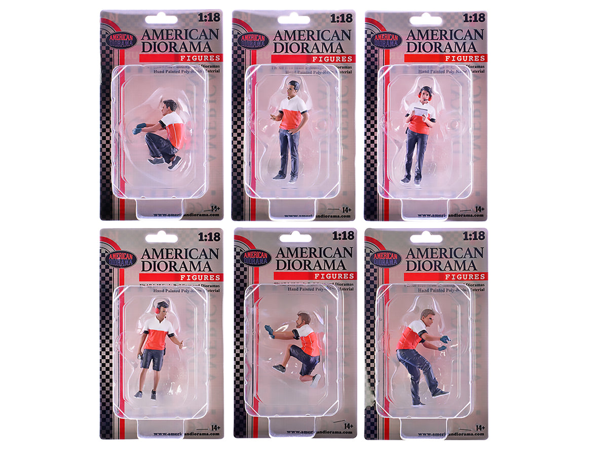 "Race Crew" 6 piece Figure Set for 1/18 scale models - American Diorama