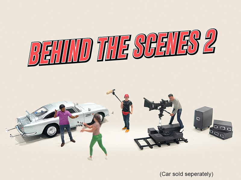 "Behind The Scenes #2" 7 piece (4 People 3 Accessories) Diecast Figures Set 1/64 Scale Models by American Diorama <h2>"Behind Diorama</h2> <p>High-quality model car perfect for collectors and enthusia