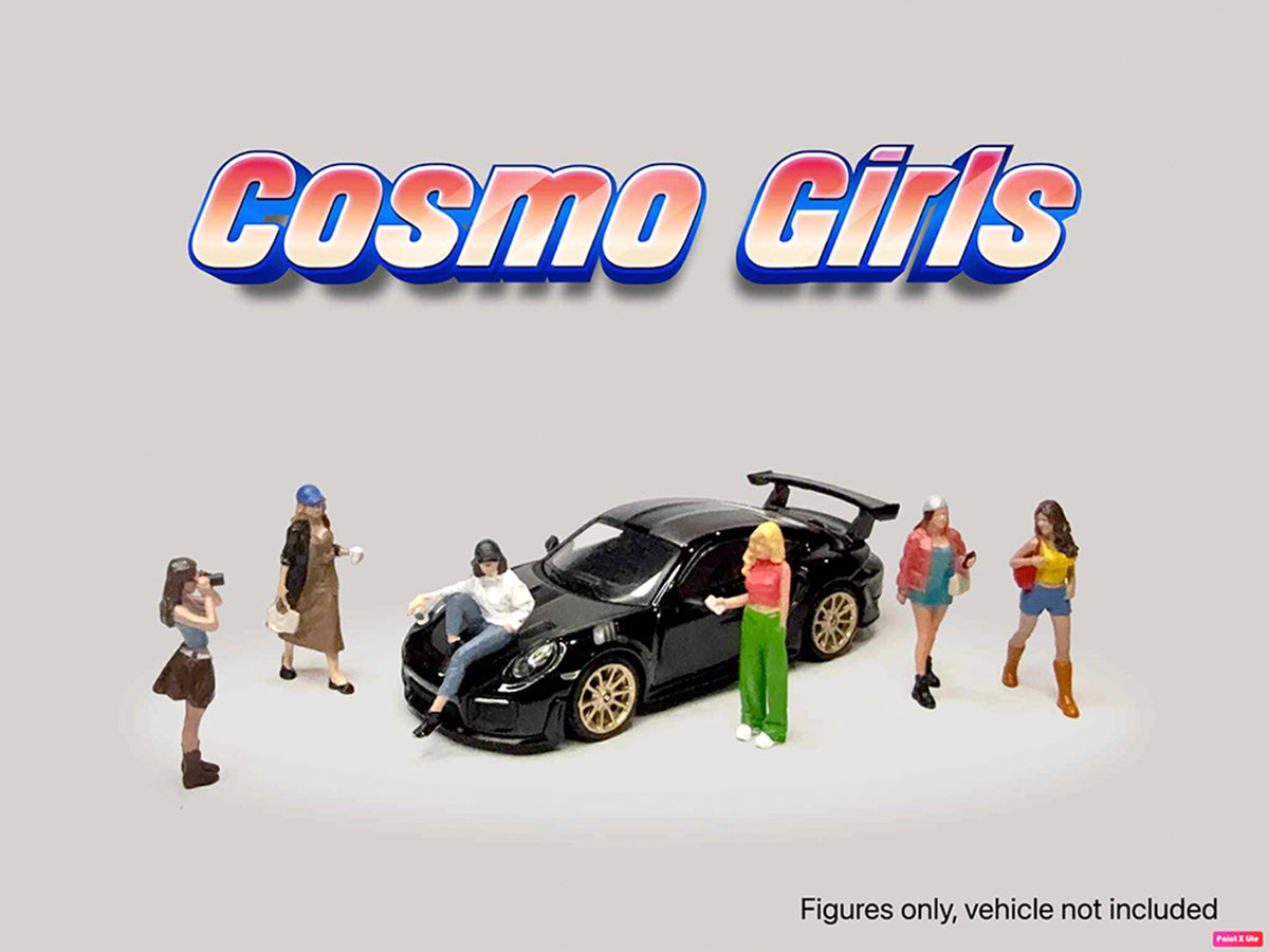 "Cosmo Girls" 6 piece Diecast Figure Set (6 Figures) for 1/64 Scale Models