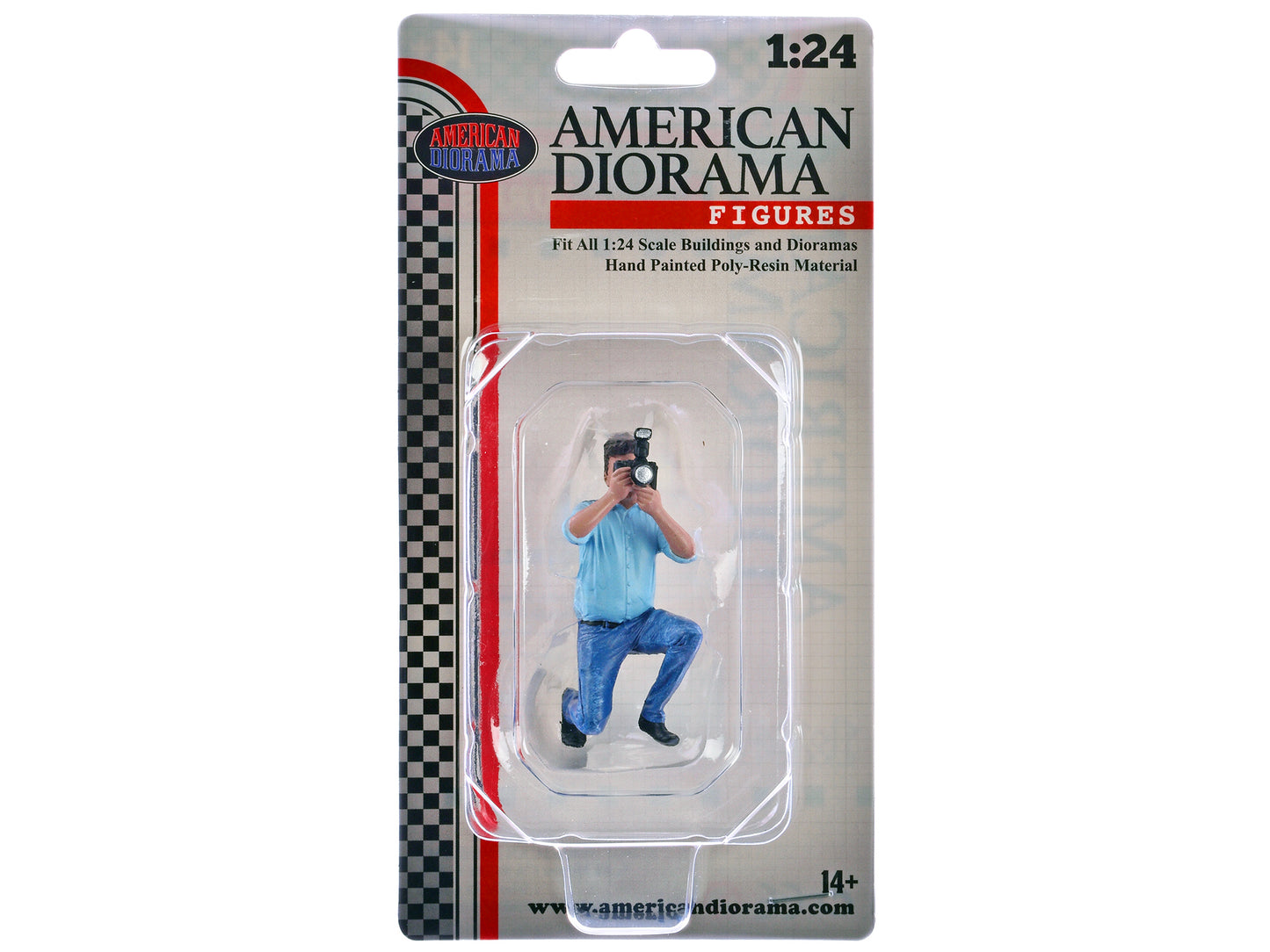 "Photographers" Figure #3 for 1/24 Scale Models by American Diorama <h2>"Photographers" Diorama</h2> <p>High-quality diecast model car perfect collectors and enthusiasts. Features detailed interior ex
