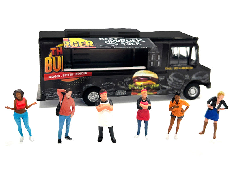"Foodies" 6 piece Diecast Figure Set (6 Figures) Limited Edition for 1/64 Scale Models by American Diorama <h2>"Foodies" Diorama</h2> <p>High-quality model car perfect collectors and enthusiasts. Feat