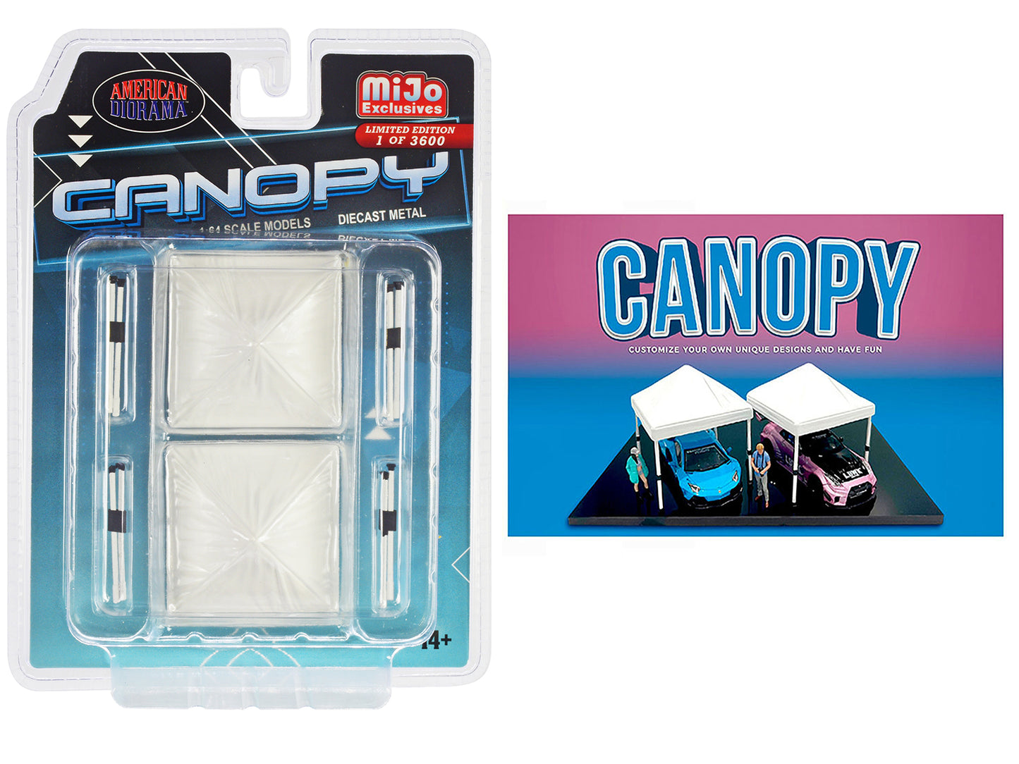 Canopy 2 Piece Set White Limited Edition to 3600 pieces Worldwide 1/64 Scale Models by American Diorama <h2>Canopy Diorama</h2> <p>High-quality diecast model car perfect for collectors and enthusiasts