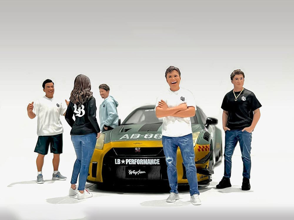 "Team Liberty Walk" 5 piece Figure Set for 1/18 Scale Models by American Diorama <h2>"Team Diorama</h2> <p>High-quality diecast model car perfect collectors and enthusiasts. Features detailed interior