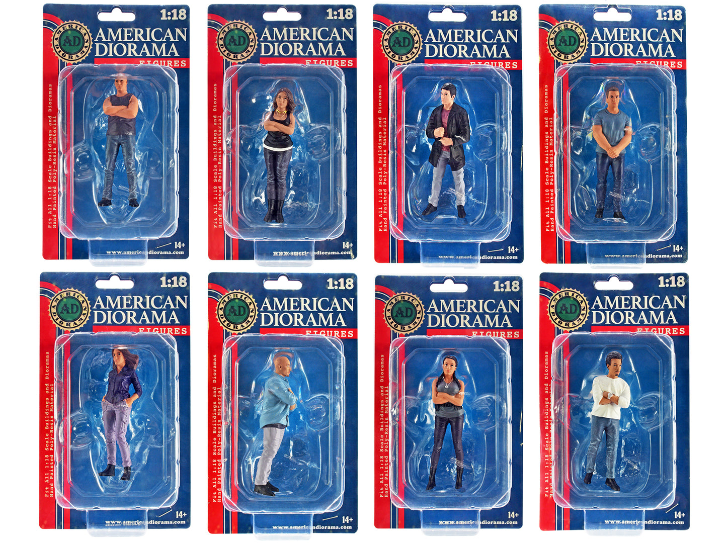 "Car Meet 3" 8 piece Figure Set for 1/18 Scale Models by American Diorama <h2>"Car </h2> <p>High-quality diecast model car perfect collectors and enthusiasts. Features detailed interior exterior craft
