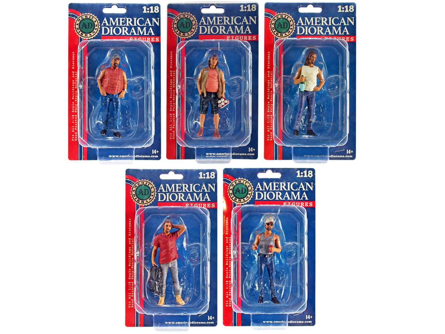 "Campers" 5 piece Figure Set for 1/18 Scale Models by American Diorama <h2>"Campers" Diorama</h2> <p>High-quality diecast model car perfect collectors and enthusiasts. Features detailed interior exter