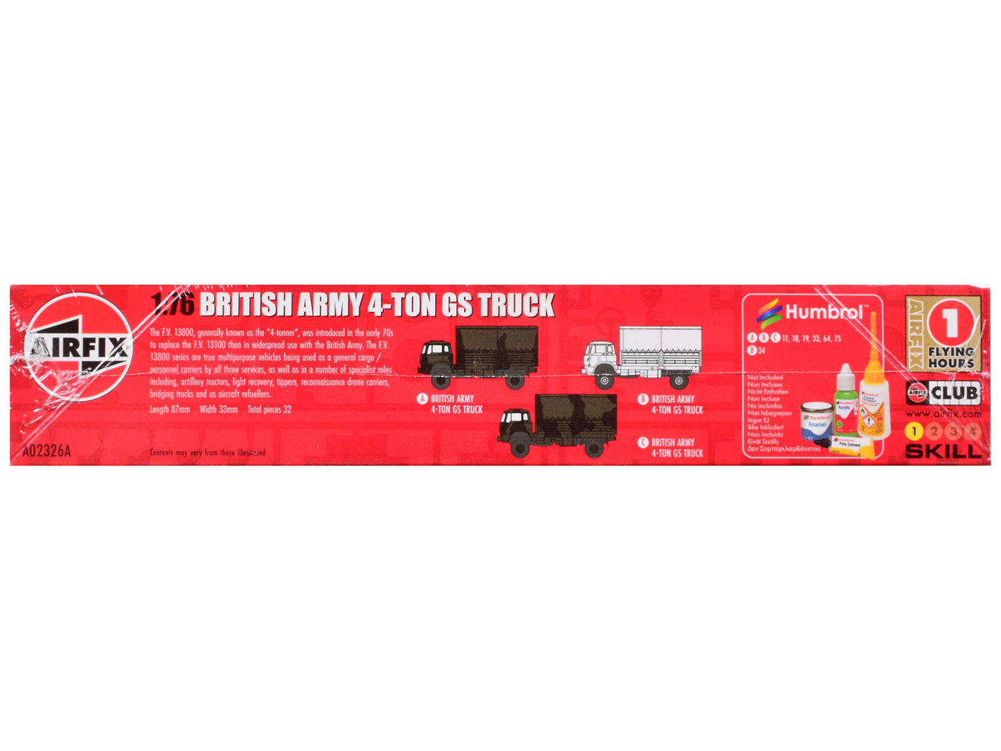 Level 1 Model Kit British Army 4-ton 4x4 GS Truck 3 Scheme Options 1/76 Scale