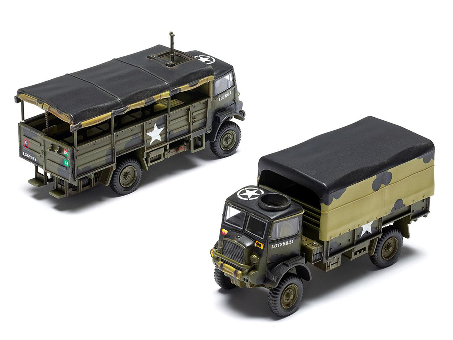 Level 2 Model Kit WWII 3-Ton General Service Troop Trucks 1/76 Plastic Model Kit