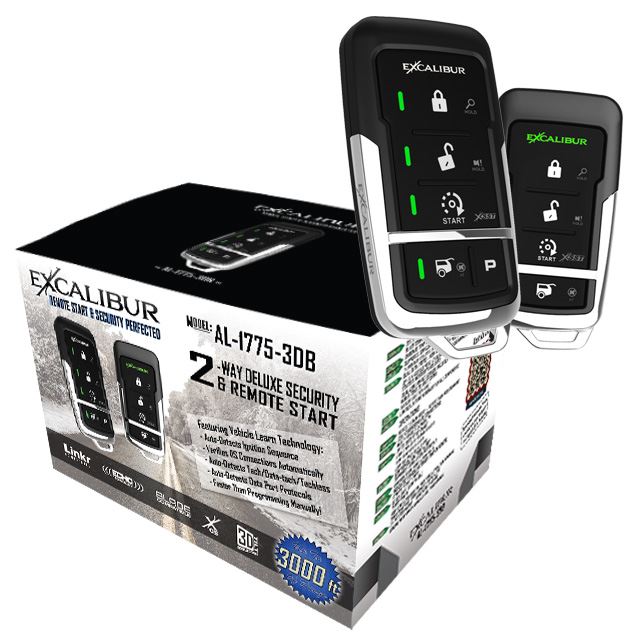 Excalibur 2-Way Car Alarm System with Remote Start - 3000 Foot Range